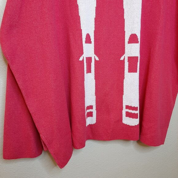 Town Pride Sweater Pink Women Size L "Tips Up" Ski Oversize Drop Shoulders USA - Picture 12 of 13